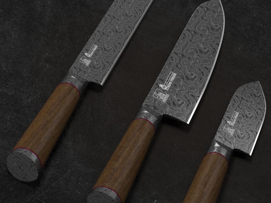 Japanese home with kitchen knives
